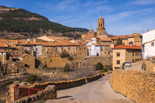 View to the town of La Iglesuela del Cid