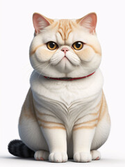 Portrait of a White and Orange Exotic Shorthair Cat