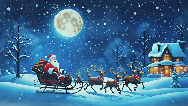 santa claus on a sled