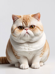 Portrait of a Curious Exotic Shorthair Cat