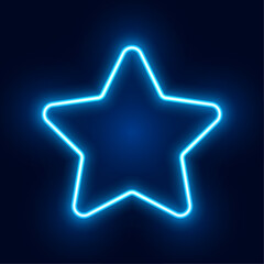Vector Star Icon Neon Style