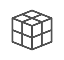 Cubes related icon outline and linear vector.