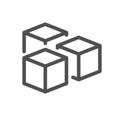 Cubes related icon outline and linear vector.