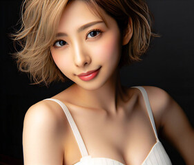 白い水着の美女