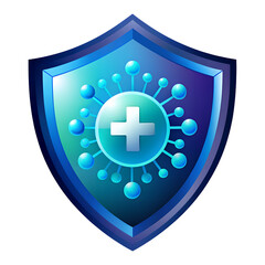 Obraz premium Virus Shield and Virus Protection Design, Virus Protection Logo