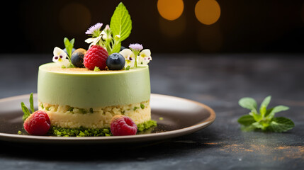 creamy matcha mousse cake food dessert afternoon tea photography poster background