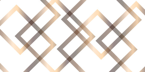 Abstract white background with diamond and square shapes layered in modern abstract pattern design, White color technology concept geometric golden gradient line vector background.