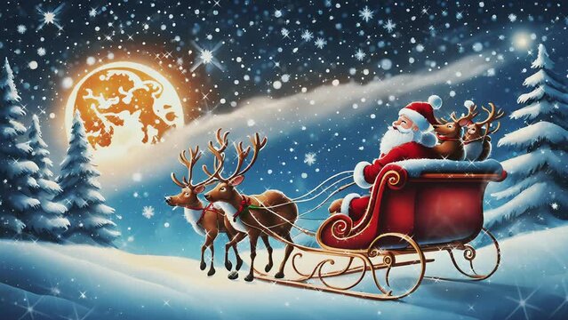 santa claus and sleigh