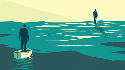 Blue ocean strategy, uncharted waters, innovation, differentiation, exploration, risk, unknown, discovery, uncertainty, pioneering, adventure, navigation, unfamiliar, unmapped