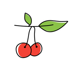 Cherry doodle drawing