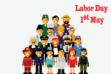 Happy international labor day, vector illustration design, Professional workers labor day cartoons