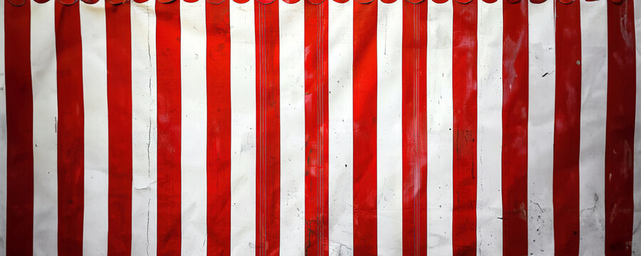 Red and white striped circus tent backdrop with a vintage vibe.
