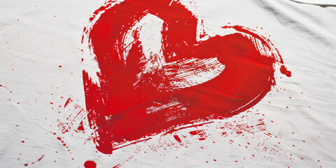 Maglietta bianca con cuore rosso.