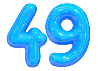 Fototapeta premium Balloon Number 49 Blue Color 3D Render