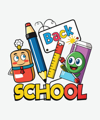 Obraz premium Back to school vector design. Concept of education. 