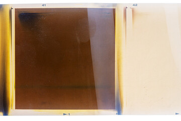 120mm negative film with light leaks isolated on white