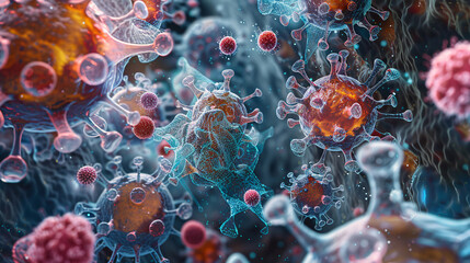 Illustration of the heart in the context of the human body's circulatory system