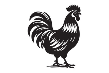 Hen silhouette vector isolated on a white background