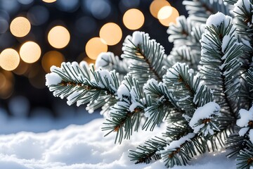 frosted spruce branches