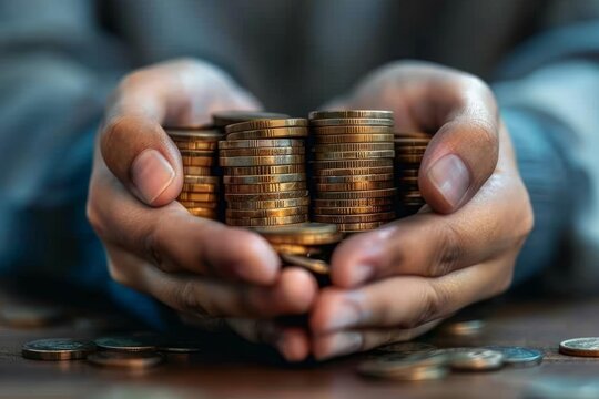 Ethical finance and community support, close up, focus on impact, realistic, Fusion, community center backdrop