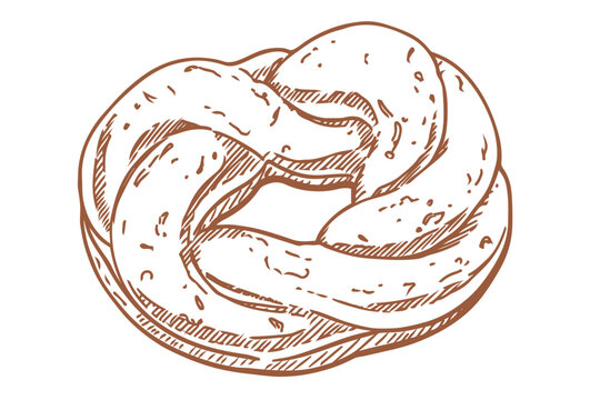recommend clip art: Brezel outline hand drawn