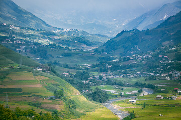 View of Sapa Town, Lao Cai Province, North Vietnam. Ideal place for hiking and trekking.
