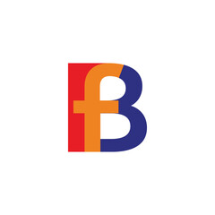 letter i b f simple colorful linked font logo vector
