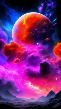 Beautiful Abstract Galaxy Outer Space Motion Background suitable for use as cellphone wallpaper

