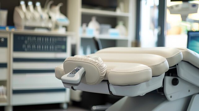 Close-up on a chiropractic spinal decompression machine in use, showcasing advanced treatment options --ar 16:9 Job ID: 007eeb33-8841-4325-9820-ad8014359406