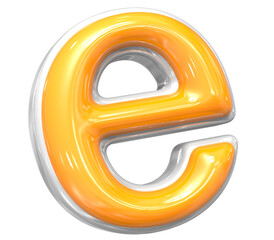 Fototapeta premium 3D Render Of Font e With White And Yellow Color