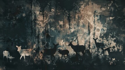 Animal silhouette fading amidst darkness symbolizes dwindling biodiversity on Earth.