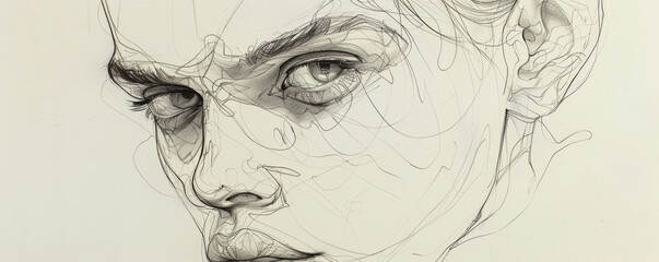 Fototapeta premium A line drawing that captures the essence of a subject with simple strokes.