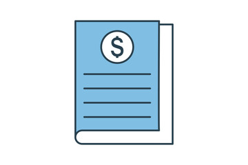 Ledger icon. icon related to accounting. suitable for web site, app, user interfaces, printable etc. flat line icon style. simple vector design editable