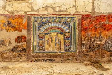 The ruins of the ancient city of Herculaneum, located at the foot of Mount Vesuvius.	
