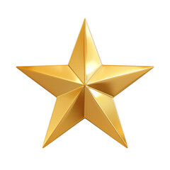 Golden christmas star isolated on white background. Realistic vector icon.