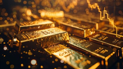 Graph of gold stocks soaring.