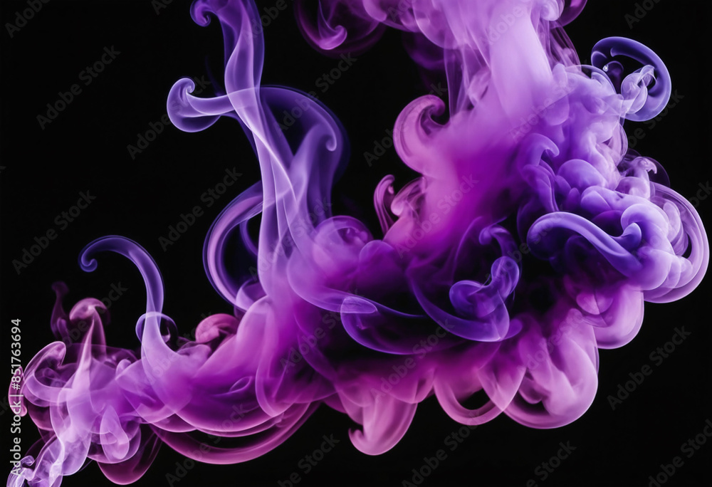 Poster Purple smoke on black