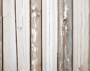 Old white painted wooden wall texture background