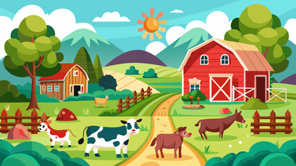 Naklejka premium make-a-farm-whit-cows