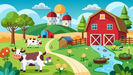 Fototapeta premium make-a-farm-whit-cows