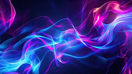 Abstract neon glow with blue and purple hues on a dark backdrop