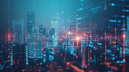 Artificial intelligence analyzing data streams in a smart city, with digital overlays and network connections