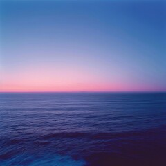 Fototapeta premium The twilight sky, fading daylight, horizon shot, deep blues and purples, calm dusk, serene ambiance