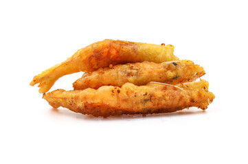 fried shrimp on a white background