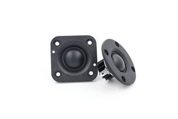 Fototapeta premium black speaker isolated on white background.