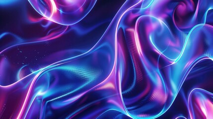Obraz premium Futuristic neon blue and purple patterns creating an abstract background on black