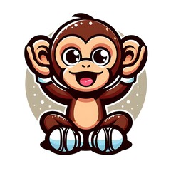 Fototapeta premium A cartoon of a monkey design colours drawing graphic accessible vector eyecatching.