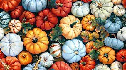 pumpkins watercolor art