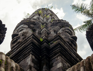 Two Buddha faces composed of andesite rock, the monument was built with the aim of being a tourist...