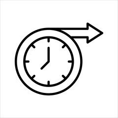 Long term icon, clock sign, vector illustration on white background, EPS 10.